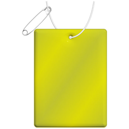 Attache réfléchissante personnalisable rectangulaire grand modèle Jaune néon